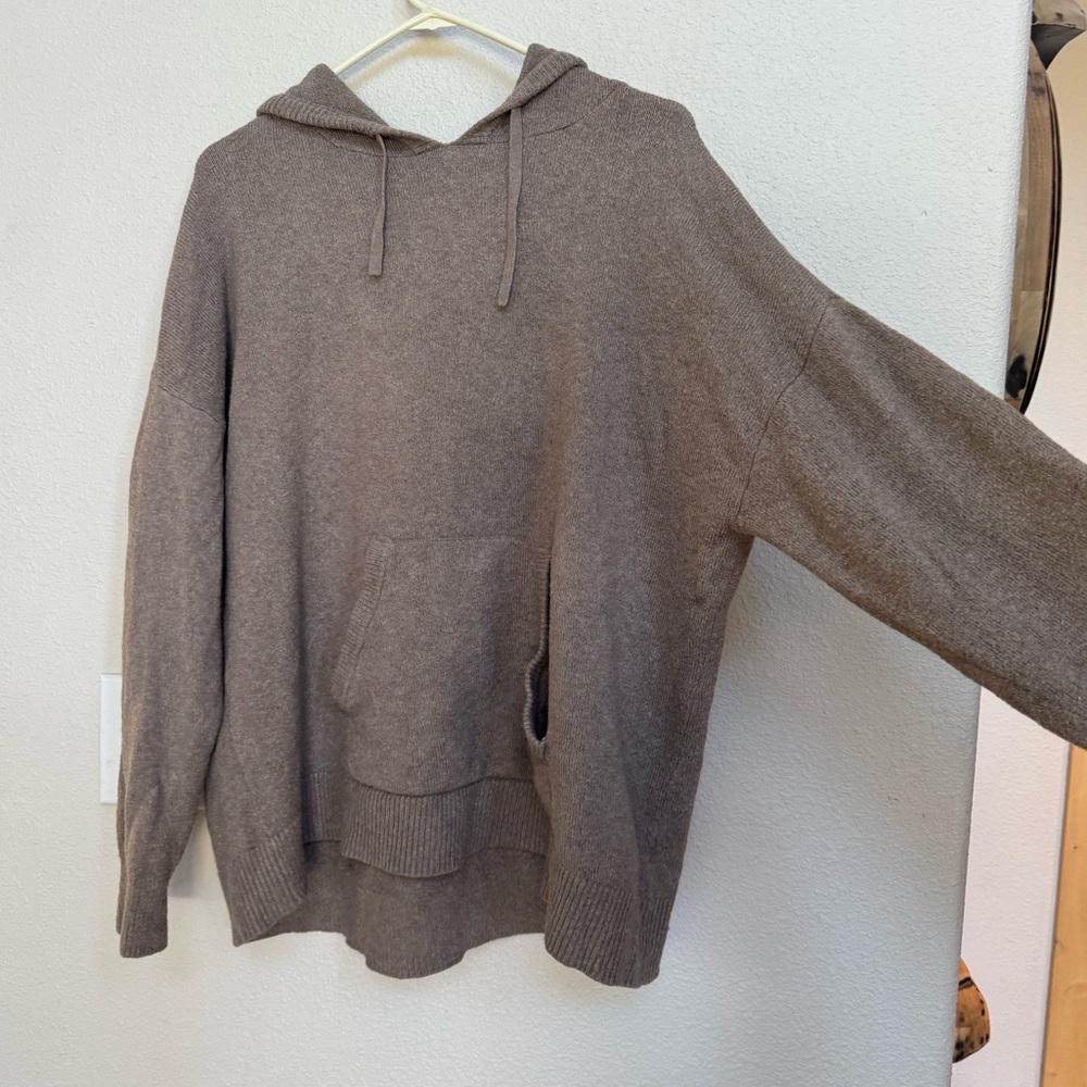 Treasure & Bond Taupe Hoodie Sweater